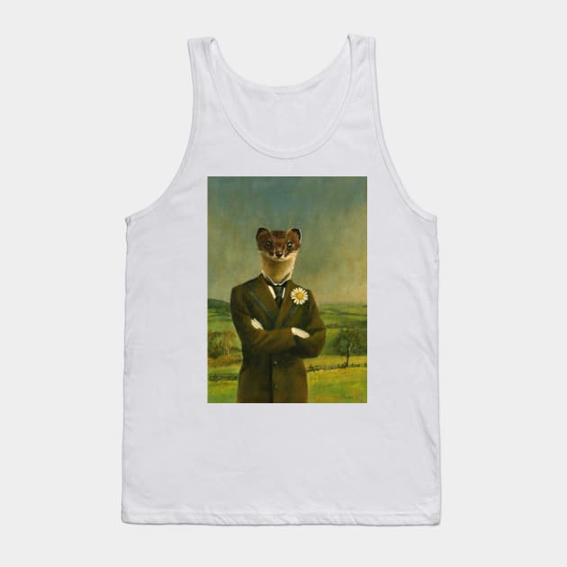 Victorian Stoat Gentleman Tank Top by mictomart